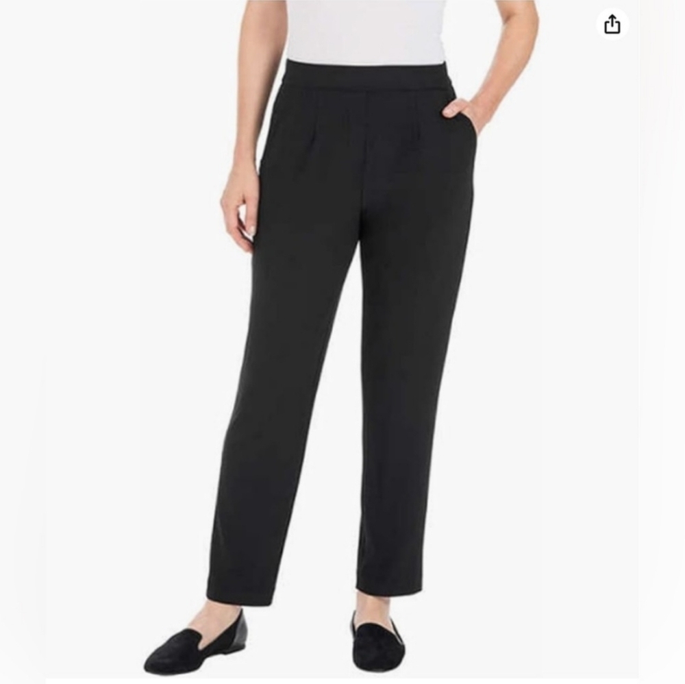 NWT Hilary Radley‎ Crepe Pull On ankle Pants Black
